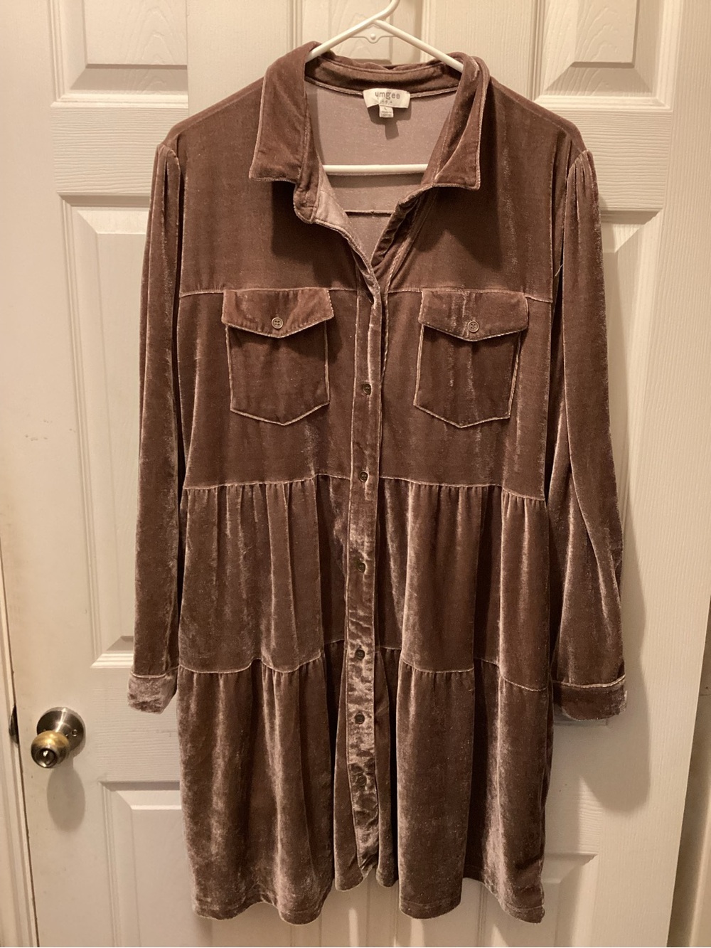 Umgee Sparkle Velvet Tunic in Dusty Mauve